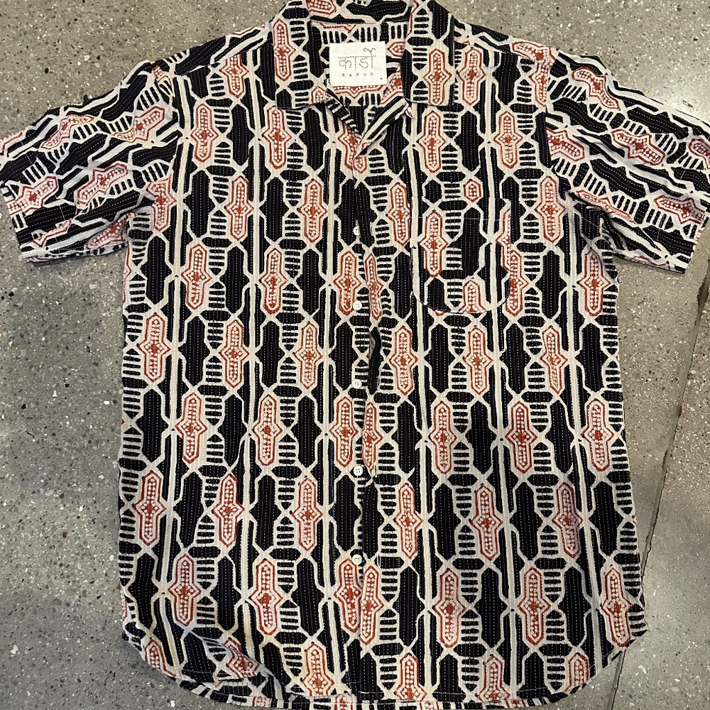 Kardo Short Sleeve Pattern Shirt, Medium